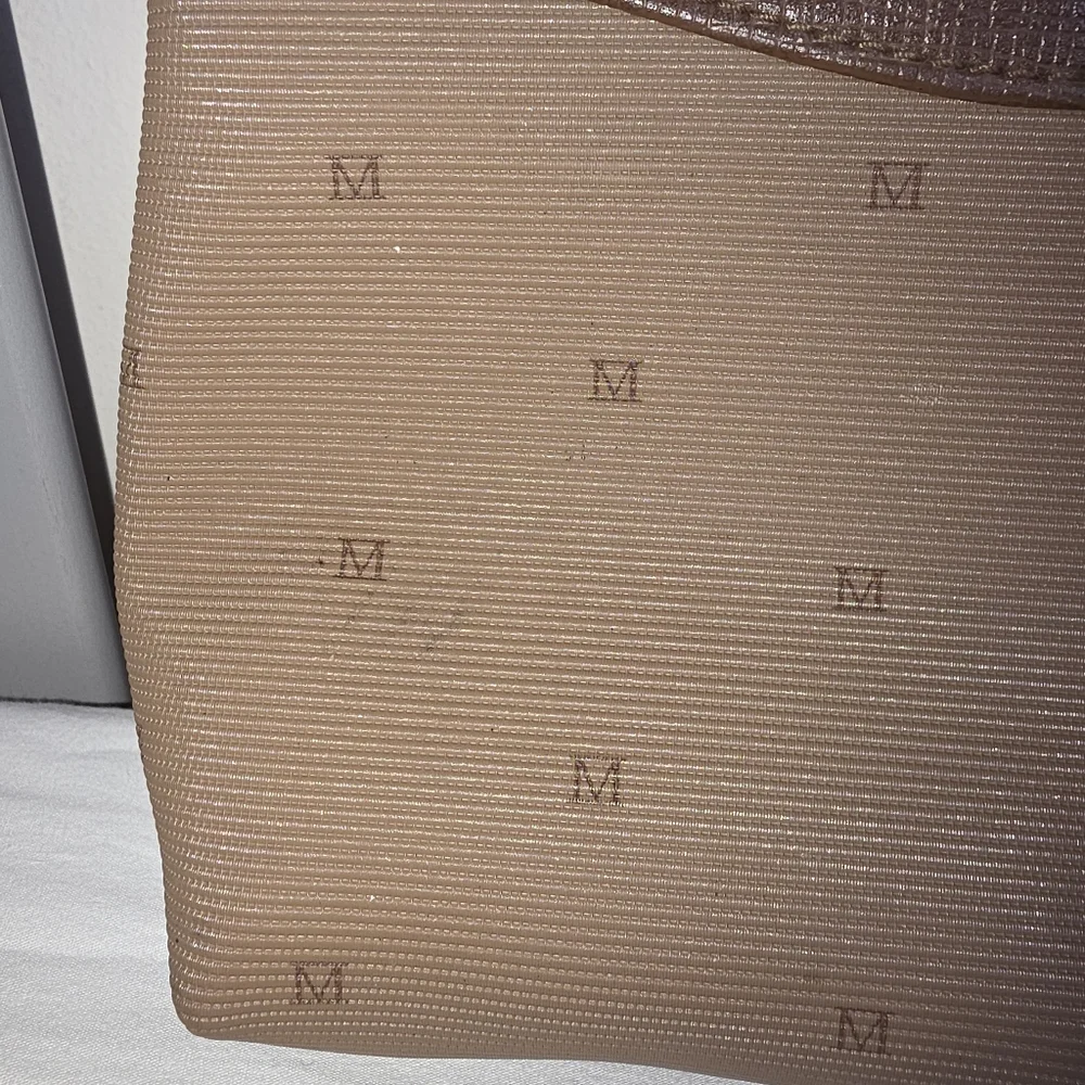 Monet Tan and Brown Vintage Style Textured Make Up Pouch